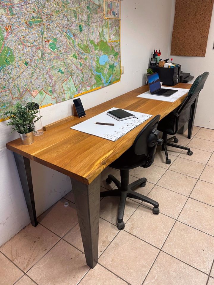 Eichen-Schreibtischplatten mit natürlicher Baumkante & robustem Finish | Breite: 65cm | Länge: 100-200cm