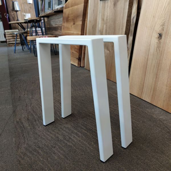 Kufen für Sitzbänke | Trapez | Stahl | matt weiß | 41x44x6cm (2Stk.)