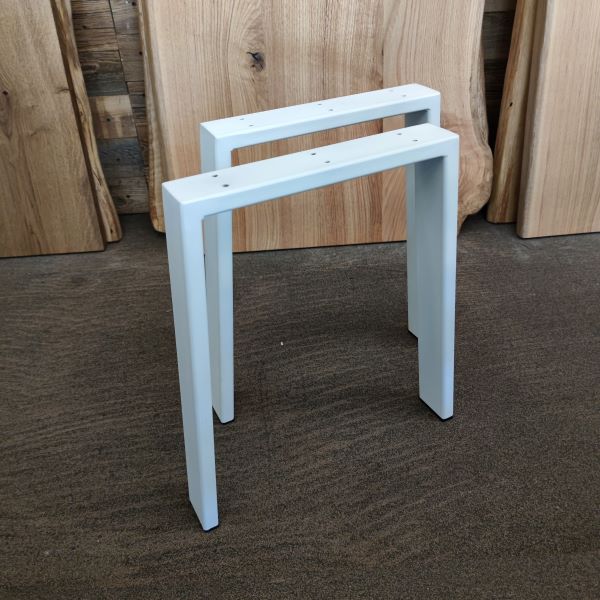 Kufen für Sitzbänke | Trapez | Stahl | matt weiß | 41x44x6cm (2Stk.)