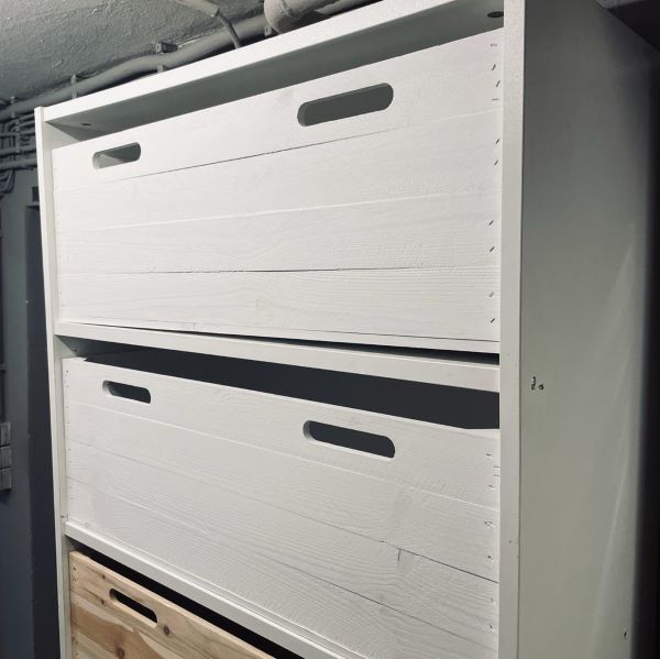 Weiße Holzkiste für Billy-Regale von IKEA | Groß | 76x26,5x36cm