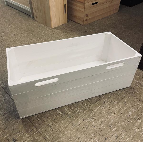 Weiße Holzkiste für Billy-Regale von IKEA | Groß | 76x26,5x36cm
