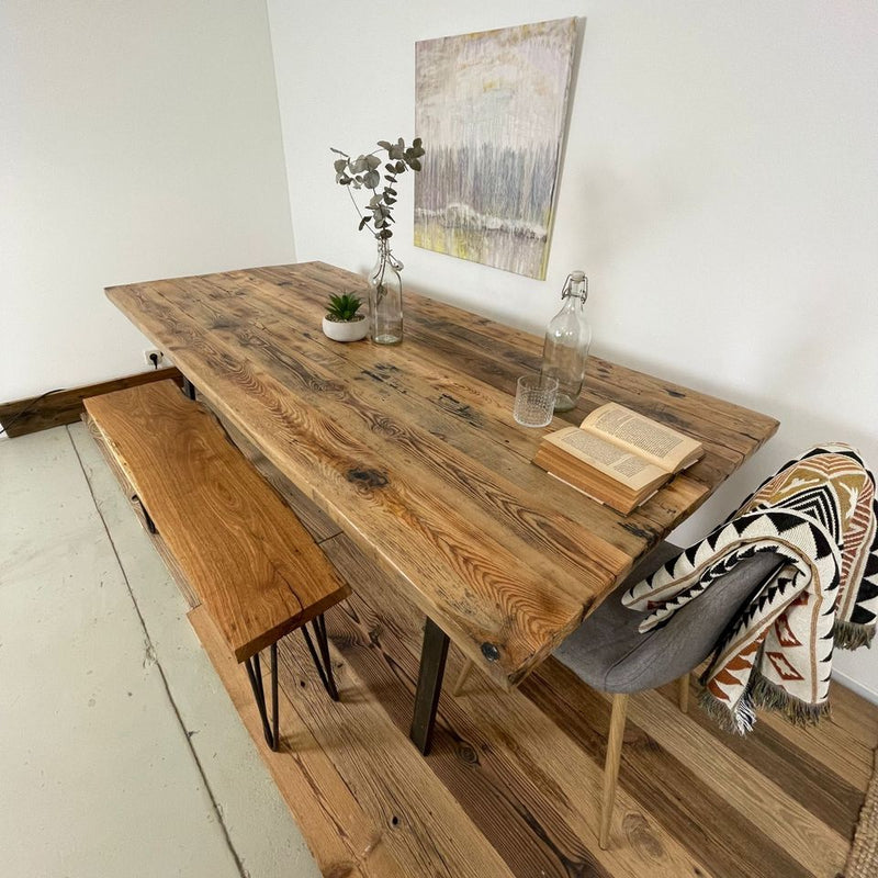 Tischplatten aus historischem Altholz mit Anstecksystem:  von 180cm bis 400cm Länge
