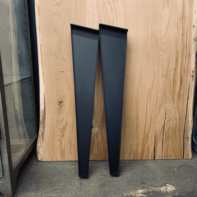 1er Set Design-Tischbeine „Massiv“ | Stahl-Beine | 72 cm | I-Form | Schwarz