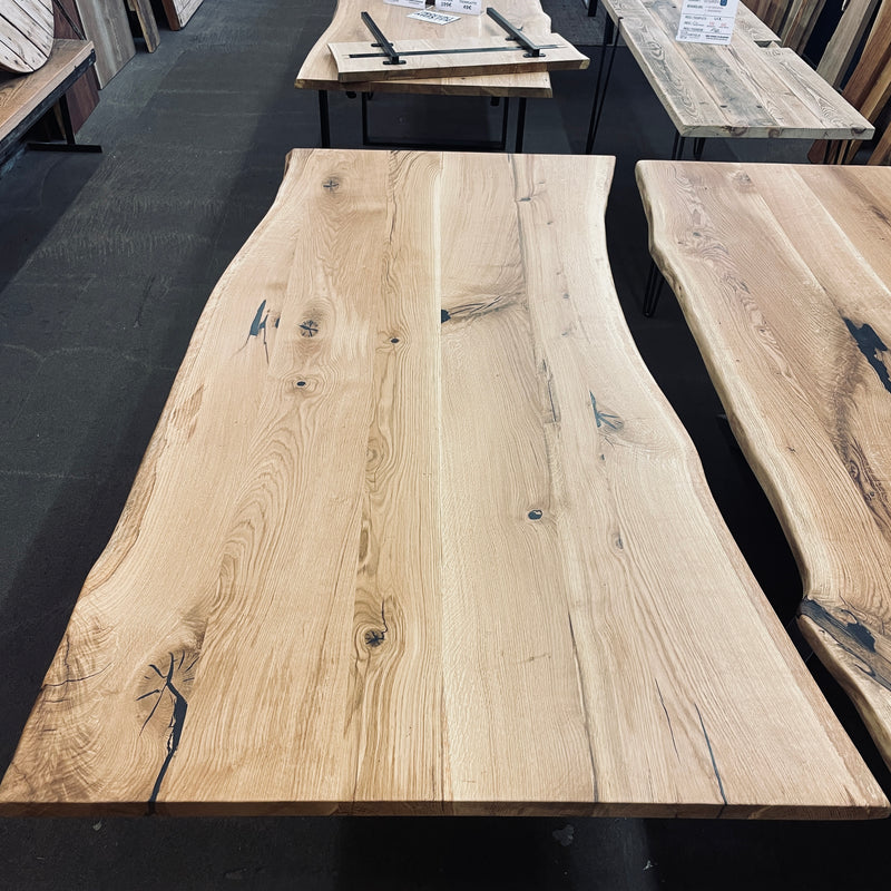 Eichen-Tischplatten mit natürlicher Baumkante: Maßgeschneiderte Unikate von 50cm bis 300cm Länge | Variante: "Hartwachsöl"