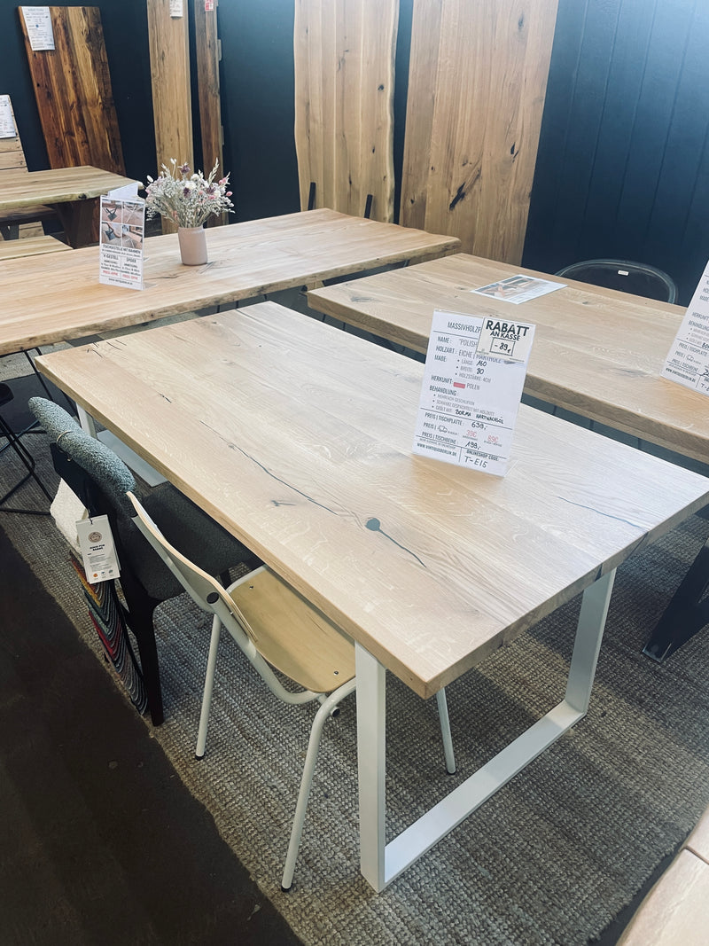 Eichen-Tischplatten mit natürlicher Baumkante: Maßgeschneiderte Unikate von 50cm bis 400cm Länge | Variante: "Scandic Oil"
