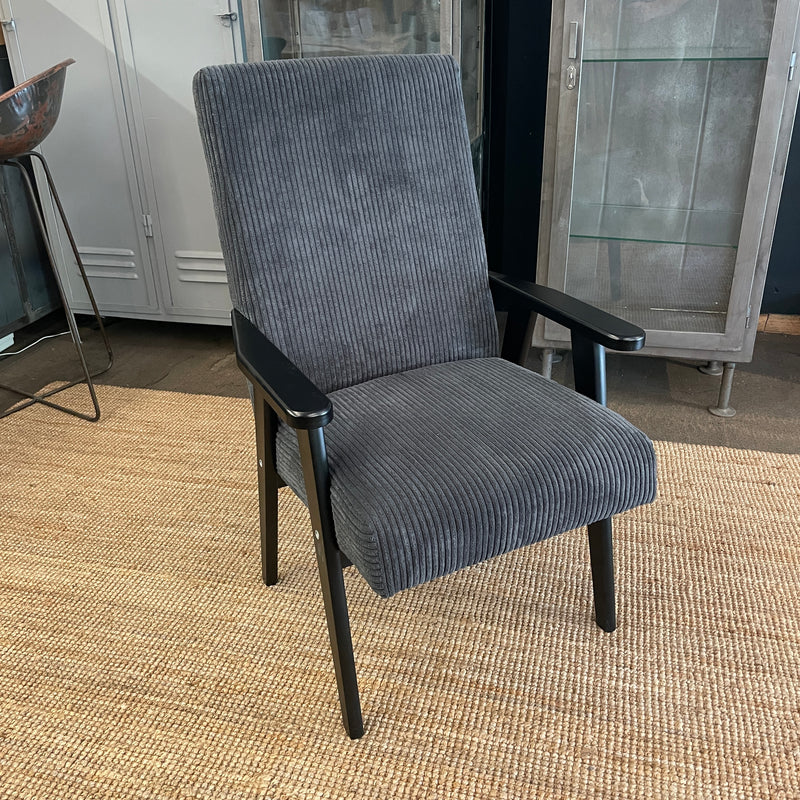 Sessel-Stuhl "Anthrazit & Schwarz" | Armlehnensessel für Esstisch, Schreibtisch oder als Fernsehsessel