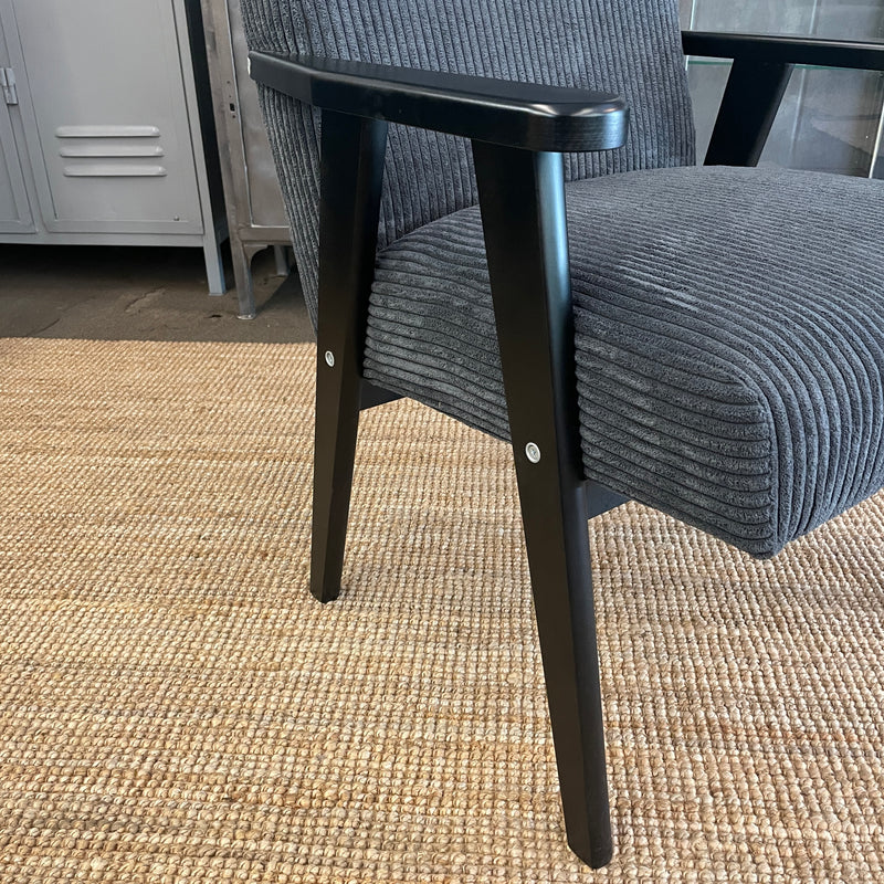 Sessel-Stuhl "Anthrazit & Schwarz" | Armlehnensessel für Esstisch, Schreibtisch oder als Fernsehsessel