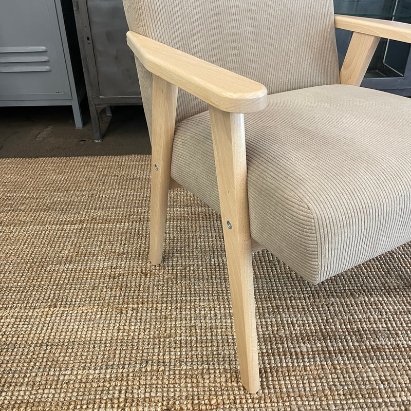 Sessel-Stuhl "Hellbraun & Naturholz hell" | Armlehnensessel für Esstisch, Schreibtisch oder als Fernsehsessel