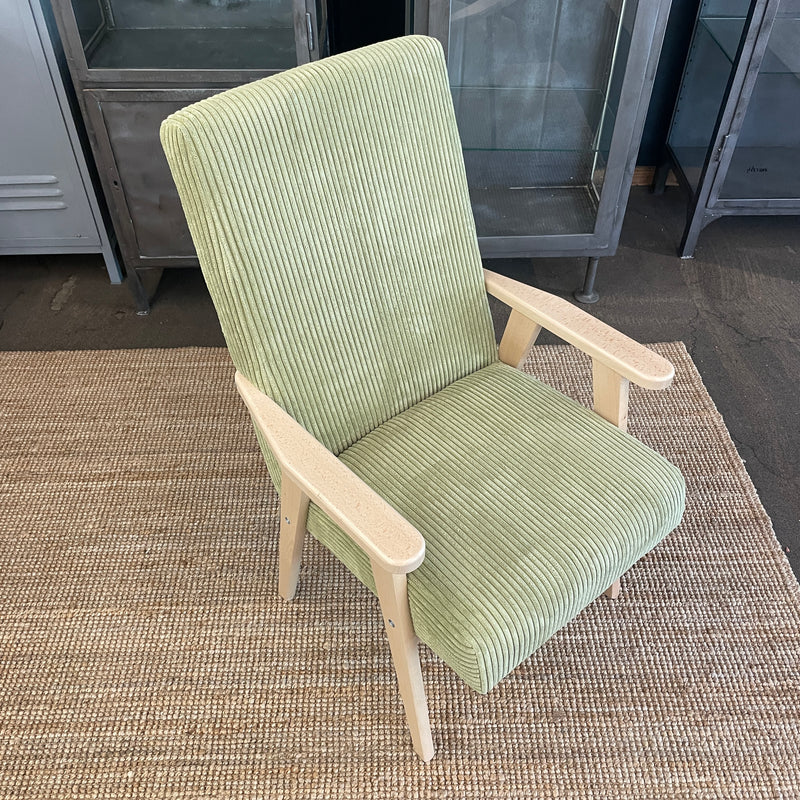 Sessel-Stuhl "Hellgrün & Naturholz" | Armlehnensessel für Esstisch, Schreibtisch oder als Fernsehsessel
