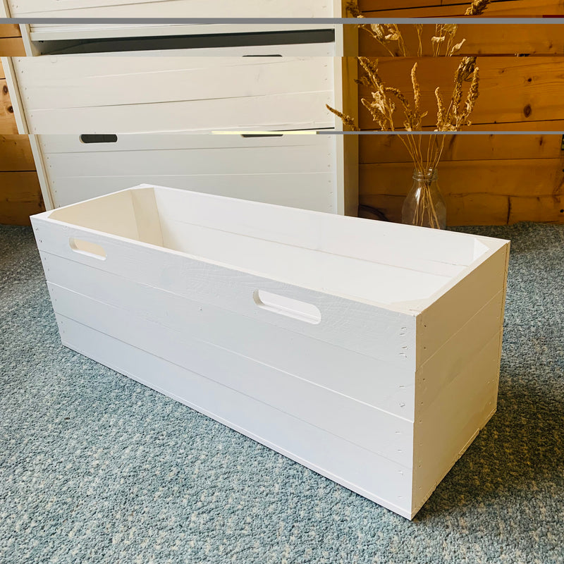 Weiße Holzkiste für Billy-Regale von IKEA | Mittel | 76x26,5x25,5cm