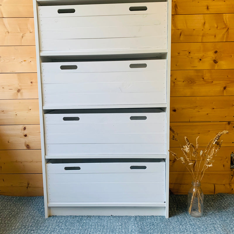 Weiße Holzkiste für Billy-Regale von IKEA | Mittel | 76x26,5x25,5cm