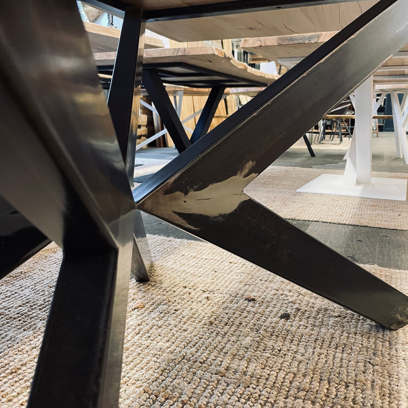 Tischgestell Spider Leg mit Rahmen "QUEEN" | Farbe: metallic matt | Abmessung: 140x80x72cm