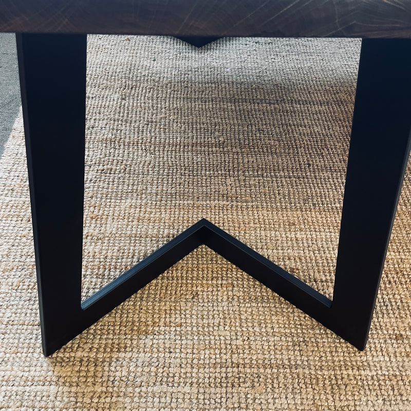 Kufen für Tischplatten | Pfeil-Form | Stahl | matt schwarz | 68x72x33x8 cm (2 Stk.)