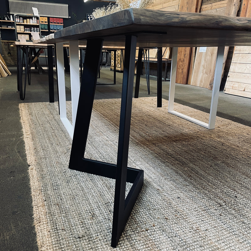 Kufen für Tischplatten | Pfeil-Form | Stahl | matt schwarz | 68x72x33x8 cm (2 Stk.)