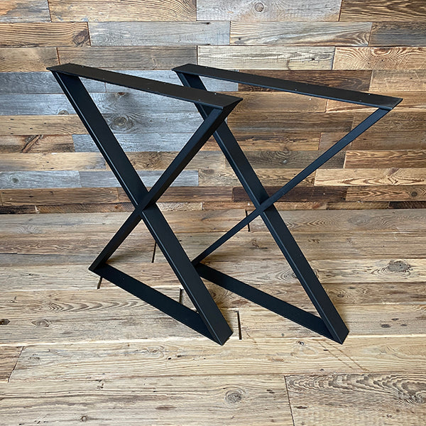 Kufen für Tischplatten | X-Form | Stahl | matt schwarz | 69x72x6 cm (2 Stk.) (VK: XL)