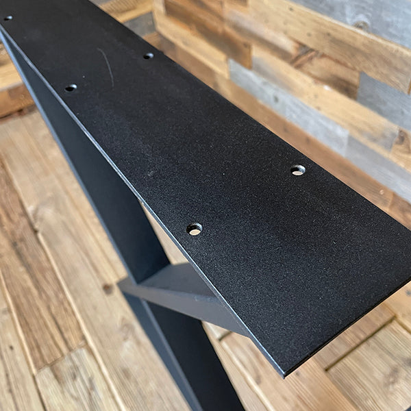 Kufen für Tischplatten | X-Form | Stahl | matt schwarz | 69x72x6 cm (2 Stk.) (VK: XL)