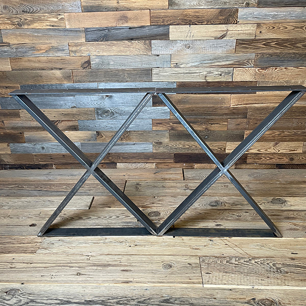 Kufen für Tischplatten | X-Form | Stahl | matt metallic | 69x72x6 cm (2 Stk.) (VK: XL)