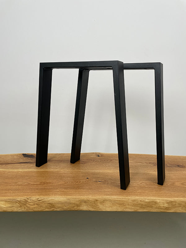 Kufen für Sitzbänke | Trapez | Stahl | matt schwarz | 41x44x6cm (2Stk.)