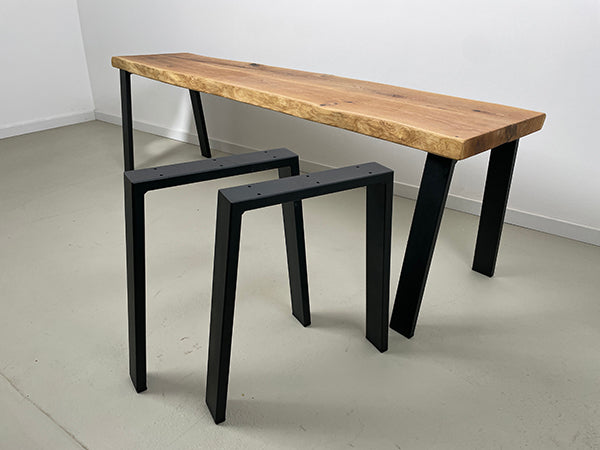 Kufen für Sitzbänke | Trapez | Stahl | matt schwarz | 41x44x6cm (2Stk.)