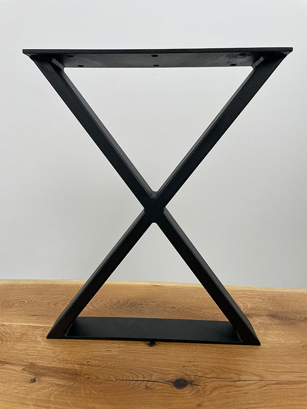 Kufen für Sitzbänke | X-Form | Stahl | matt schwarz | 35x44x6 cm (2Stk.)