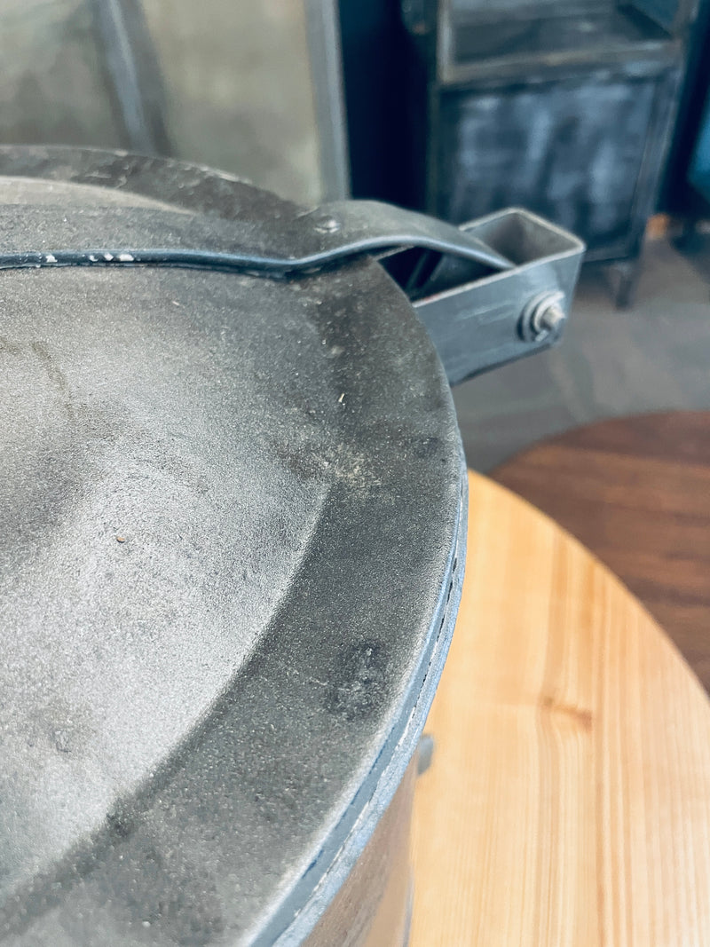 Metall Mülleimer mit Emaille Eimer | Vintage Raw Look | Trash Bucket