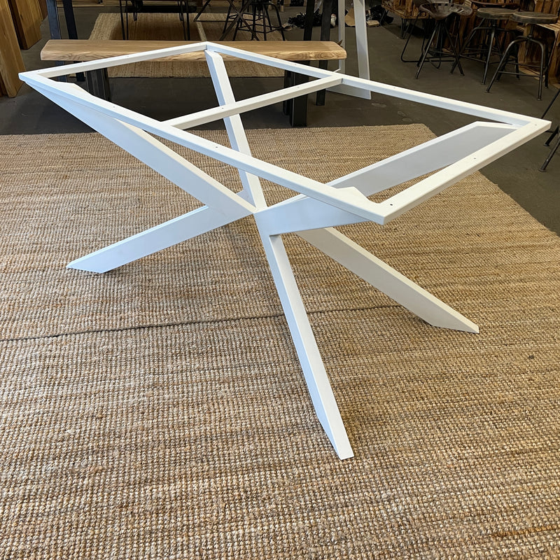 Tischgestell Spider Leg mit Rahmen "QUEEN" | Farbe: weiß matt | Abmessung: 140x80x72cm