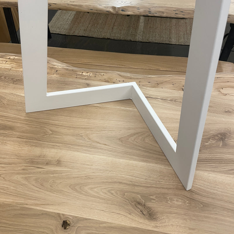 Kufen für Tischplatten | Pfeil-Form | Stahl | matt weiß | 68x72x33x8 cm (2 Stk.)