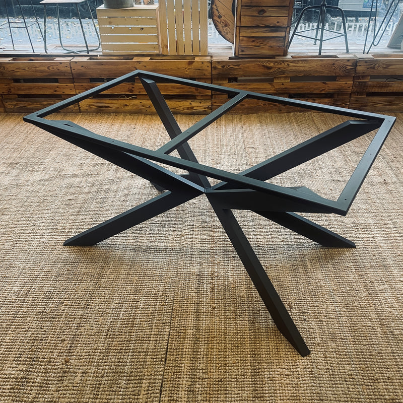 Tischgestell Spider Leg mit Rahmen "QUEEN" | Farbe: schwarz matt | Abmessung: 140x80x72cm