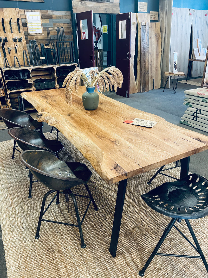 Tischplatte Massivholz | Eiche Baumkante  | 200x100x4cm